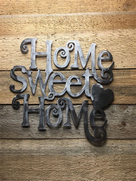 Home Sweet Home Metal Art Wall Art Wall Decor Metal Etsy