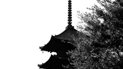 Wallpaper pagoda, architecture, spire, bw, dark hd, picture, image