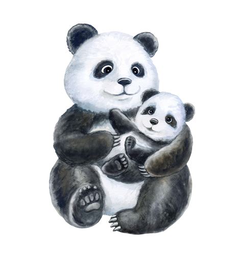 Premium Vector | Panda mom and baby