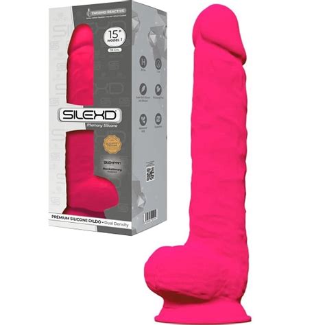 SilexD 15 Inch Dual Density Silicone Dildo With Balls Curve Toys