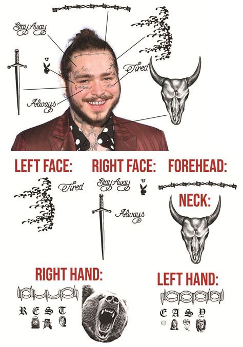 Post Malone Tattoos Post Malone Post Malone Lyrics Body Art Tattoos