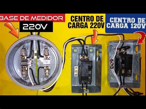 Conectar Base De Medidor 220V Con 2 Centros De Carga Para 220V Y 120V