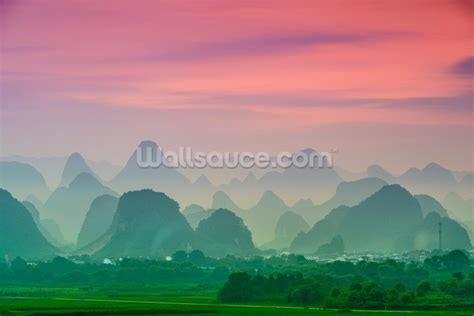 Karst Mountains of Guilin Wallpaper Mural | Wallsauce UK