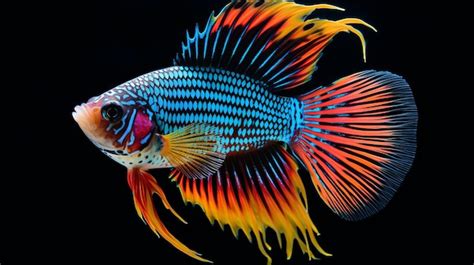 Premium AI Image | Tropical fish with a black background