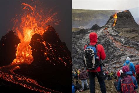 Dormant Volcano Erupts In Iceland After Centuries People Rush To Catch A Glimpse News18