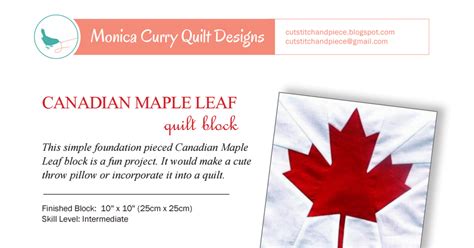 025 Canadian Maple Leaf Block Pattern Pdf Paper Piecing Quilts