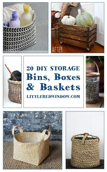 20 Diy Storage Bins Baskets And Boxes Little Red Window