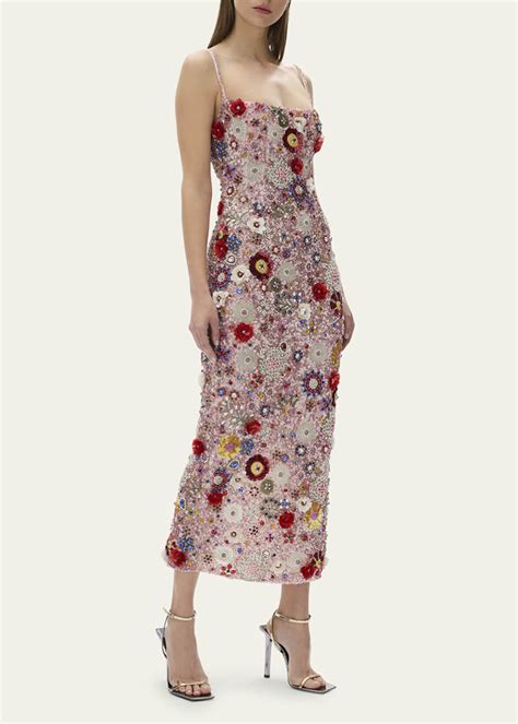 Rachel Gilbert Francesca Floral Embellished Midi Gown - Bergdorf Goodman
