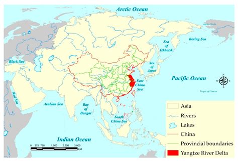 Map Of Asia Yangtze River