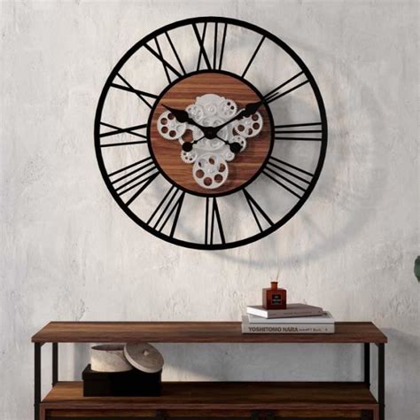 Idmarket Horloge Murale Cm Avec Engrenages Design Industriel