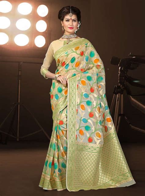 Buy Light Green Tissue Saree With Blouse 147167 With Blouse Online At Lowest Price From Vast