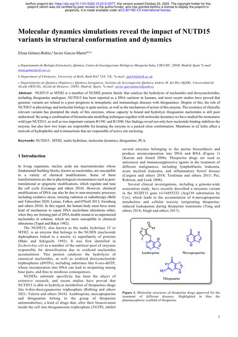 PDF Molecular Dynamics Simulations Reveal The Impact Of NUTD15