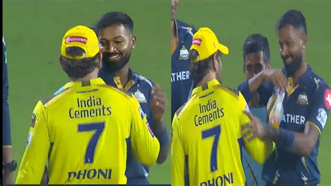 Hardik Pandya Heart Winning Gesture For Ms Dhoni After Csk Win The Match Against Gt Cskvsgt