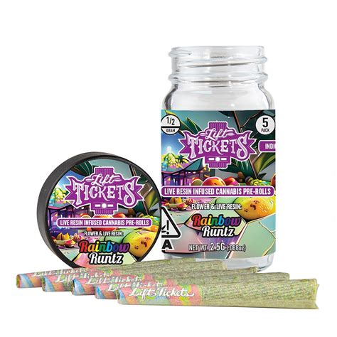 Lift Tickets: Rainbow Runtz - 0.5g Infused Pre Roll Multipack (5
