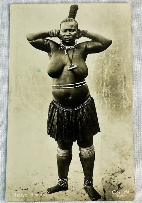 Lot Vintage African Woman Native Beauty Topless Real Photo