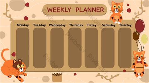 Week Plan Cartoon Banner Template | AI Free Download - Pikbest