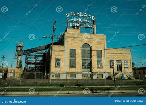 Municipal Electric Plant Vintage Sign Vineland New Jersey Editorial