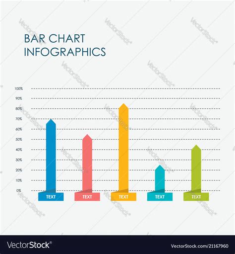 Bar Chart Infographics Elements 3d Flat Design Vector Image