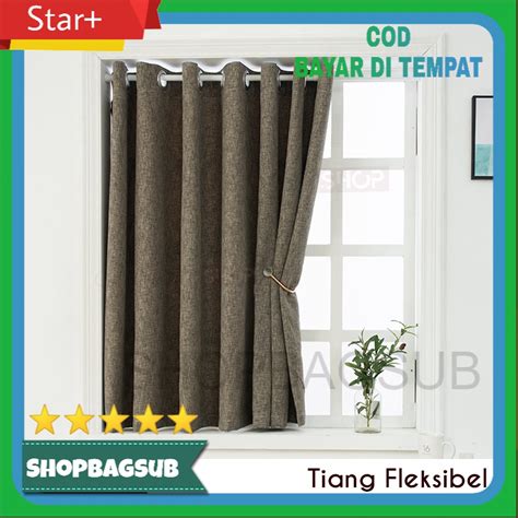 Jual Tiang Gorden Gantungan Tirai Jendela Flexible Shower Curtain Tanpa