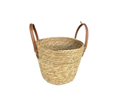 Cattail Basket With Handle DBKCHAYQ221119NT SSFHOME