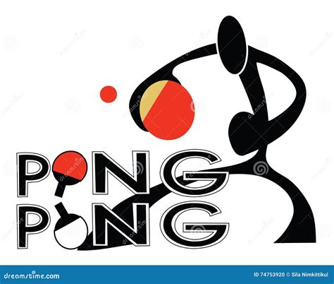 Table Tennis Ping Pong Sign Stock Vector Illustration Of People