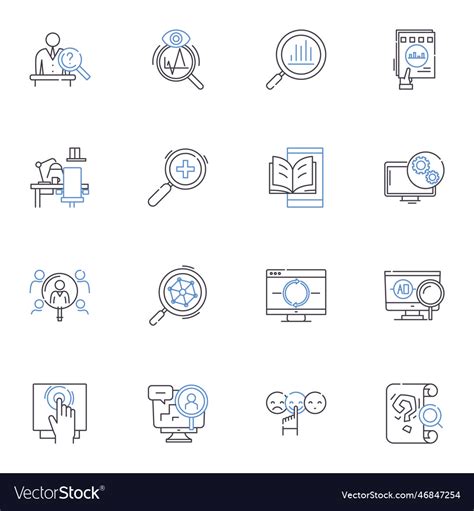 Experimentation Line Icons Collection Hypothesis Vector Image