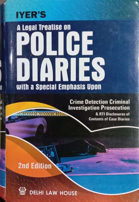 Police Diaries Crime Detection Criminal Investigation Prosecution