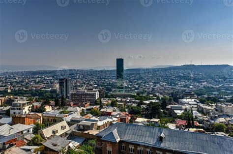 Panoramic city view of the Tbilisi city skyline in Georgia. 16670945 ...