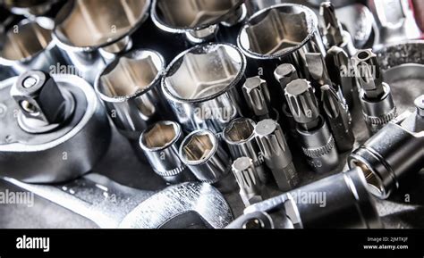 Composition with a variety of metal tools Stock Photo - Alamy