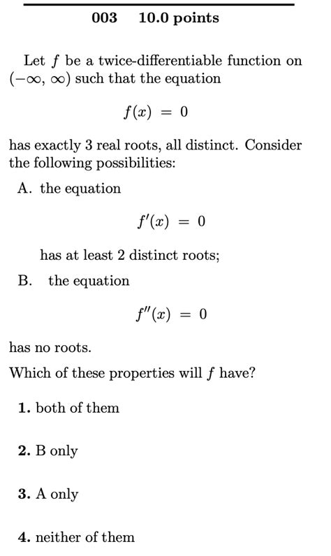 Solved 003 10 0 ﻿pointslet F ﻿be A Twice Differentiable