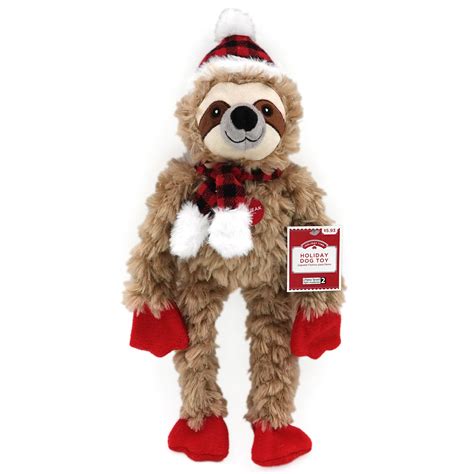 Holiday Time Dog Toy Brown Sloth