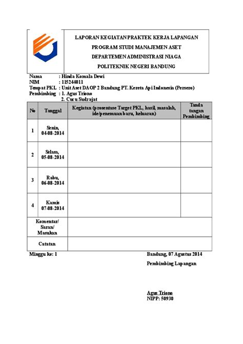 Contoh Format Laporan Mingguan Kegiatan Kampus Mengajar Youtube Images