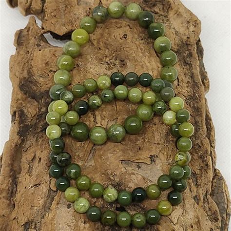 Bracelet Perles Rondes Jade N Phrite Mm Mm