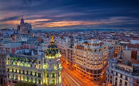 Gran Vía, Madrid, Spain, evening, streets of Madrid, HD wallpaper | Peakpx