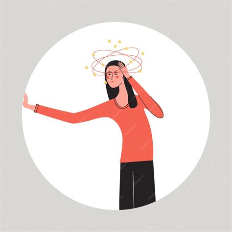 Premium Vector | Dizziness Young woman having dizzy symptom Shoked