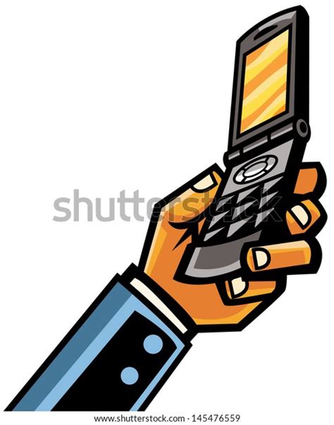 Vector Illustration Hand Holding Cell Phone Stock Vector Royalty Free