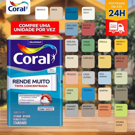 Tinta Coral Rende Muito L Cores Branco Gelo Cr Mio Cinza Alpino