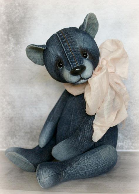 10 Denim Teddy Bears Ideas Teddy Denim Crafts Bear Pattern