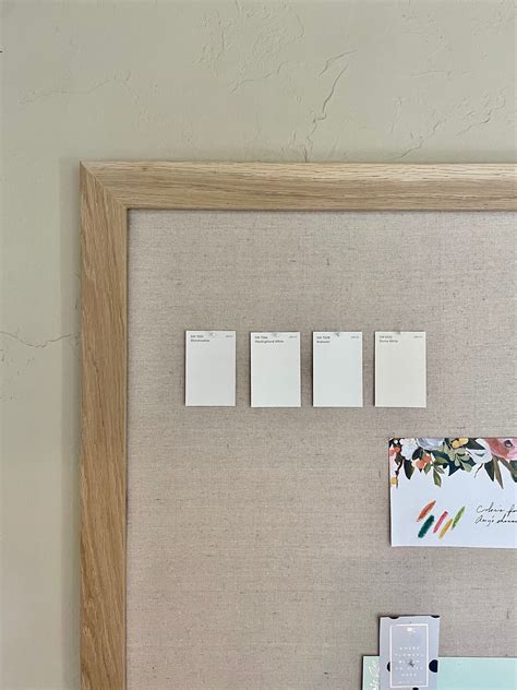 Modern Memo Board With Cotton Linen In A White Oak Frame Linen Push