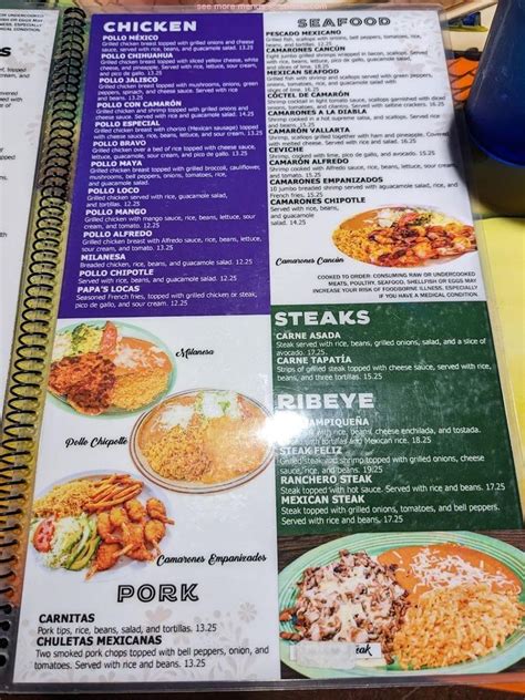 Menu At De Mayo Restaurant Streator