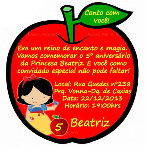 Convite Branca De Neve 80 Modelos Lindos E Inspiradores Para Escolha