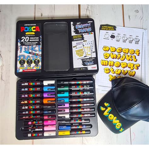 POSCA Graffiti Tag Paint Marker Set Assorted Colours Tin Of 20