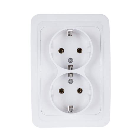 Розетка UNIVersal для скрытой проводки, двойная, 16А, с/з белая ...