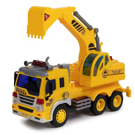 Toy To Enjoy Excavator Truck Toy With Light And Sound Effects Friction