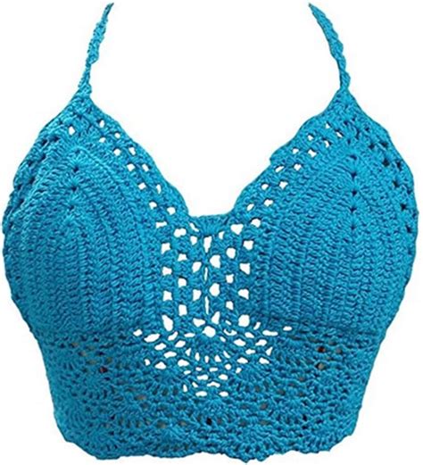 Andy s Share Damen sexy Ungepolsterte gehäkelte Bralette Bustier BH