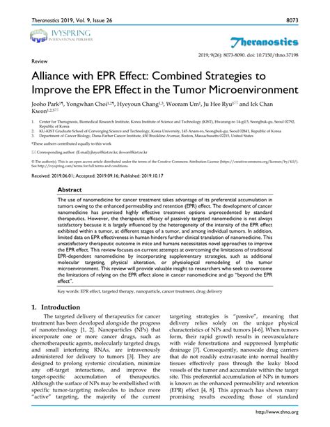 Pdf Alliance With Epr Effect Combined Strategies To Improve The Epr