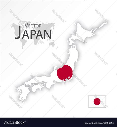 Japan Map And Flag Royalty Free Vector Image Vectorstock