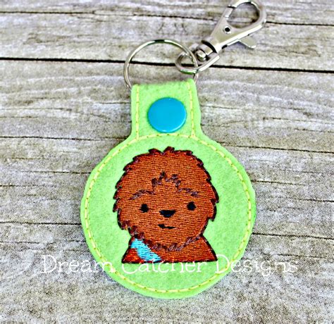 In The Hoop Crunchy Space Hero Key Fob Keychain Felt Embroidery Design