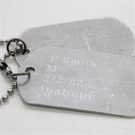 Personalised Engraved Text Stainless Steel Army Dog Tags Necklace ID ...