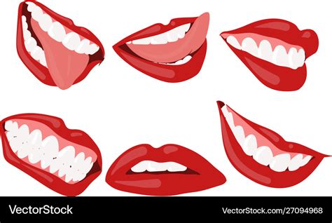 Women Lips Set Royalty Free Vector Image Vectorstock